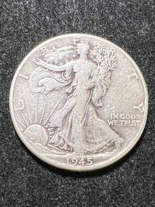 lot 78 image: 1945 US WALKING LIBERTY HALF DOLLAR