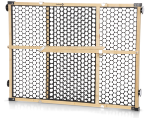 lot 105 image: LOT OF 2 Safety 1st Bamboo Baby Gate for Doorways, No Drill Gate with Door, Dog Gates