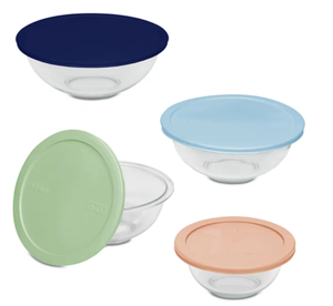 lot 114 image: 8PCS Pyrex Mixing Bowl Set with Assorted Lids