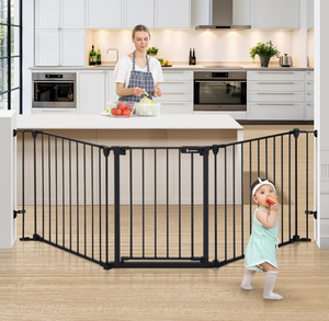 lot 120 image: Comomy COMOMY 80 Extra Wide Baby Gate, Dog Gate for House Stairs Doorways Fireplace