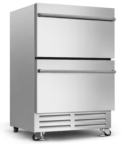lot 13 image: Sozt 4.9 cu.ft. Double Drawer Fridge Weatherproof Outdoor Beverage Cooler #YD24