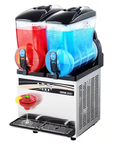 lot 16 image: Vevor 1014 oz. Commercial Slushy Machine 15L x 2 Tanks Frozen Drink Machine Snow Cone Machine 120 Cups Stainless Steel 1000W