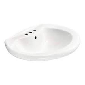 lot 6 image: Glacier Bay Shelburne 8.2 in. Pedestal Sink Basin in White Vitreous China Customer Returns See Pictures