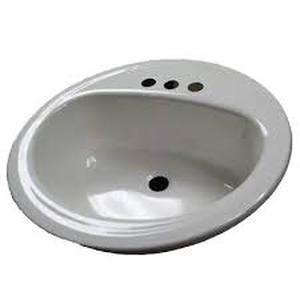 lot 18 image: Bootz Industries Laurel Round Drop-In Bathroom Sink in White   Customer Returns See Pictures