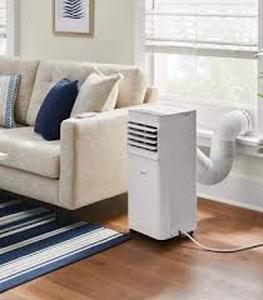 lot 34 image: Vissani 5,000 BTU 115-Volt 3-in-1 Portable Air Conditioner Cools 150 sq. ft. in White   Customer Returns See Pictures