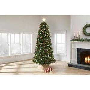 lot 42 image: Home Accents 7.5 ft Wesley Long Needle Pine LED Pre-Lit Artificial Christmas Tree with 550 Color Changing Mini Lights  Customer Returns See Pictures