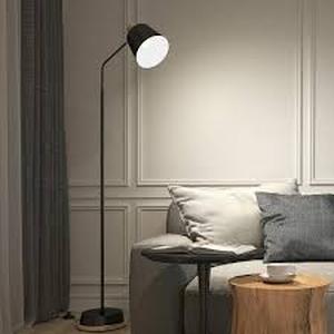 lot 46 image: Artika Alton 65 in. Matte Black & Gold Modern 1-Light Dimmable Standard Floor Lamp for Living Room   Customer Returns See Pictures