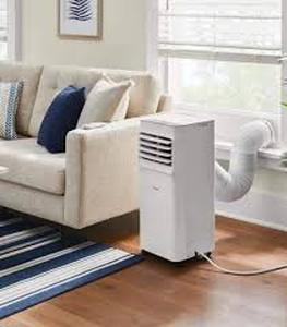 lot 53 image: Vissani 5,000 BTU 115-Volt 3-in-1 Portable Air Conditioner Unit Cools up to 150 sq. ft. with Dehumidifier and Remote in White Customer Returns See Pictures