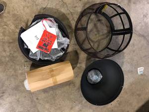 lot 59 image: Hampton Bay 55.5 in. Outdoor Chimenea Damaged  Customer Returns See Pictures