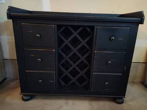 lot 28 image: Farmhouse Style BuffetWine Rack