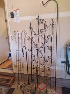 lot 111 image: Assorted Shepherd Hooks, Trellis 
