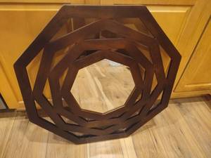 lot 17 image: Wood Mirror