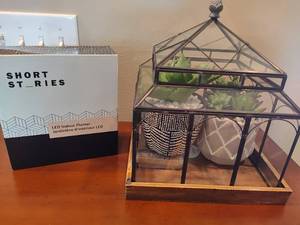 lot 71 image: Metal Framed Glass Terrarium & Planters