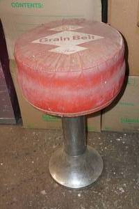 lot 22 image: Antique Grain Belt Beer Bar Stool