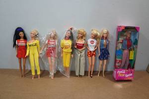 lot 53 image: Assorted Vintage Coca Cola Barbie Dolls