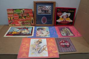 lot 64 image: Coca-Cola Collectibles - Prints, Sign, Plaque