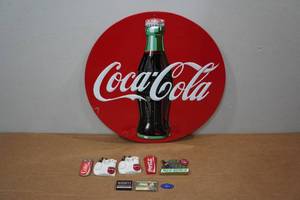 lot 66 image: Vintage Raised Metal Coca-Cola Sign