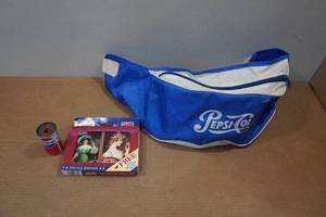 lot 73 image: Pepsi-Cola Collectibles - Playing Cards, Fanny Pack, Pencil Sharpener