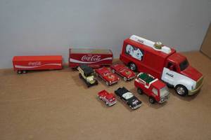 lot 78 image: Assorted Vintage Coca-Cola Toy Cars