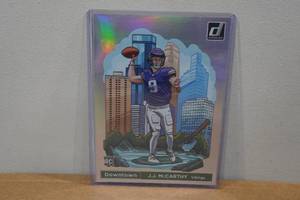 lot 103 image: 2024 Donruss J.J. McCarthy Downtown Box Topper Football Card
