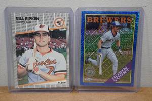 lot 117 image: 1989 Fleer Bill Ripken Fk Face Baseball Card, Robin Yount Parallel