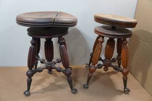 lot 137 image: 2 Vintage Claw & Ball Foot Stools