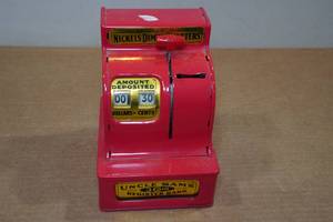 lot 152 image: Vintage Style Uncle Sam Register Coin Bank