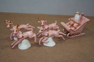 lot 182 image: Vintage Santa Sleigh and Reindeer