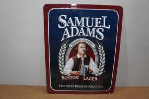 lot 193 image: Raised Metal Samuel Adams Beer Sign