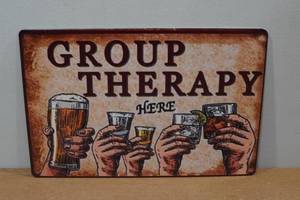 lot 202 image: Novelty Metal Sign - Goup Therapy