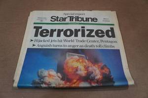 lot 207 image: Star Tribune Original Newspaper - Wednesday September 12, 2001
