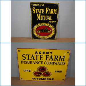 lot 198 image: Vintage State Farm Mutual Signs