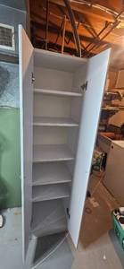 Tall White Storage Cabinet with Shelves 72x18x16 Inches