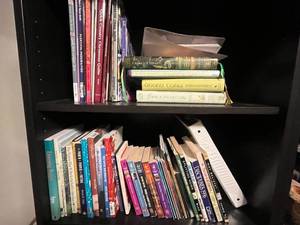 lot 31 image: Collection of Religious Books, Quilting Books, Patterns, and Woven Basket