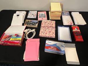 lot 41 image: Assorted Office Supplies Collection with Notepads, Envelopes, Stationery Set and Writing Tools
