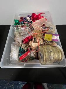lot 47 image: Large Collection of Holiday Gift Ribbon, Bows, and Decorative Trims