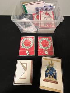 lot 49 image: Large Collection of Holiday Greeting Cards with Boxes and Envelopes