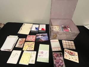lot 52 image: Assorted Stationery and Notecards Collection with Decorative Box