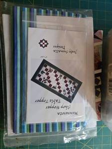lot 75 image: Quilting and Sewing Kit with Patterns, Book, Velcro, Fun Fur, and Tools