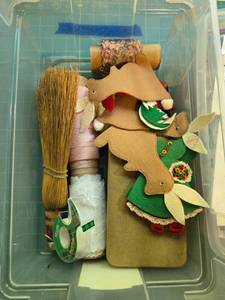 lot 76 image: Mixed Craft Supply and Vintage Pocket Knife Lot with Greeting Cards