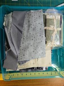 lot 90 image: Assorted Fabric Scraps and Panels for Quilting and Crafts