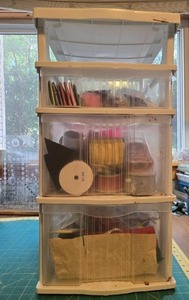 lot 92 image: Contico 3-Drawer Plastic Storage Organizer with Craft Supplies