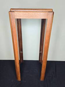 lot 110 image: Wooden Plant Stand or Accent Table with Square Top