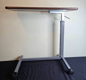 lot 120 image: Vaunn Medical Adjustable Overbed Table with Wheels