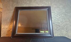 lot 132 image: Framed Wall Mirror with Ornate Edge 36x42 Inches