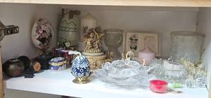 lot 148 image: Collection of Decorative Eggs, Trinket Boxes, Angels and Candles