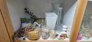 lot 149 image: Collection of Decorative Vases, Candles, and Ornaments