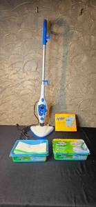 lot 199 image: Cleanica 360 Steam Mop with Swiffer Sweeper Wet Mop Refills