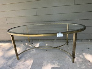 lot 254A image: Oval Glass Top Coffee Table