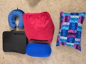 lot 293 image: Collection of Cushions, Pillows, and Portable Lap Desk